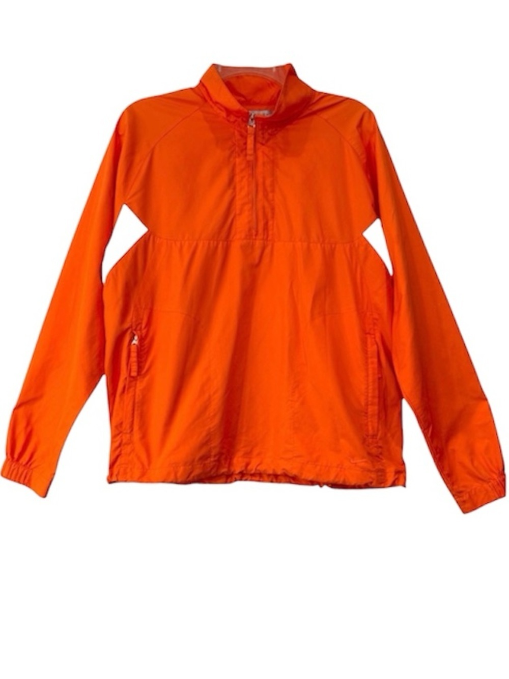 Nike Windbreaker Half Zip Pullover Jacket Large Orange White FitStorm Athletic